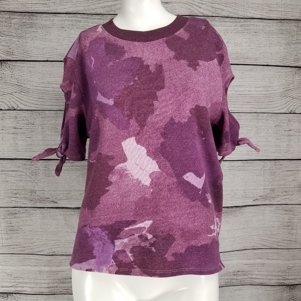 NEW Alternative Apparel M Tie sleeve Camo Sweater Sweat Top T-shirt NWOT